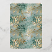 Invitation En Aluminium Fête des mariées Feuille Tropical Gold Vert (Verso)