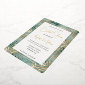 Invitation En Aluminium Fête des mariées Feuille Tropical Gold Vert (Rotation)