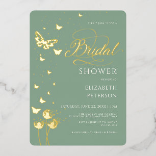 Invitation En Aluminium Fête des mariées Fleur sauvage des papillons de ja