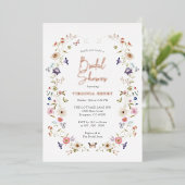 Invitation En Aluminium Fête des mariées florale (Debout devant)