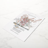 Invitation En Aluminium Fête des mariées Florale moderne or (Rotation)