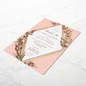 Invitation En Aluminium Fête des mariées florale romantique diamant (Rotation)