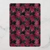 Invitation En Aluminium Fête des mariées florale rouge bordeaux (Verso)