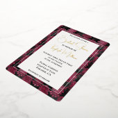 Invitation En Aluminium Fête des mariées florale rouge bordeaux (Rotation)