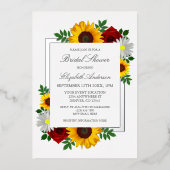 Invitation En Aluminium Fête des mariées florale traditionnelle (Recto)