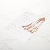 Invitation En Aluminium Fête des mariées Mariage rose Gold Foil (Rotation)