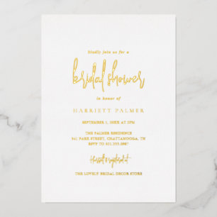 Invitation En Aluminium Fête des mariées minimaliste simple et élégant Or