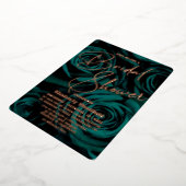 Invitation En Aluminium Fête des mariées moderne Emerald Green or Glamor (Rotation)