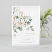 Invitation En Aluminium Fête des mariées moderne Sage & Silver Foil (Debout devant)