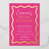 Invitation En Aluminium Fête des mariées rose-chaud (Recto)