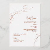 Invitation En Aluminium Fête des mariées rose Gold Foliage Rose Gold (Recto)