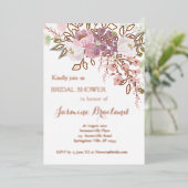 Invitation En Aluminium Fête des mariées rose Rose or (Debout devant)