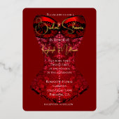 Invitation En Aluminium Fête des mariées rouge noire (Recto)