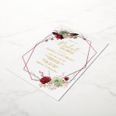 Invitation En Aluminium Fête des mariées Rustique Bourgogne d'aquarelle (Rotation)