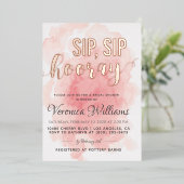 Invitation En Aluminium Fête des mariées Sip Sip Hooray (Debout devant)