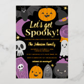 Invitation En Aluminium Fête d'Halloween Éffrayante (Recto)