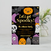Invitation En Aluminium Fête d'Halloween Éffrayante (Debout devant)