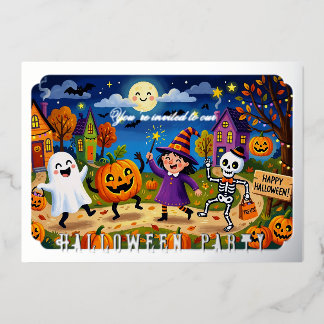 Invitation En Aluminium Fête d'Halloween - Illustration Mignonne & Enfants