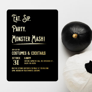 Invitation En Aluminium Fête d'Halloween Monster Mash