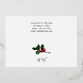 Invitation En Aluminium Fête d'hiver Berries & Pine Green (Verso)