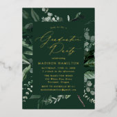 Invitation En Aluminium Fête d'obtention de diplômes de verdure (Recto)