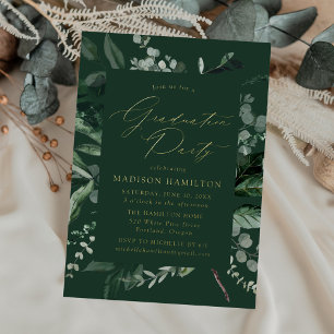 Invitation En Aluminium Fête d'obtention de diplômes de verdure