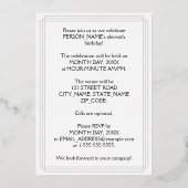 Invitation En Aluminium Fête du 11e anniversaire — Script élégant + Nom pe (Verso)