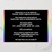 Invitation En Aluminium Fête du 18e anniversaire — Amusant, Feu d'artifice (Verso)