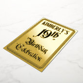 Invitation En Aluminium Fête du 19e anniversaire — Script élégant + Nom pe (Rotation)