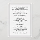 Invitation En Aluminium Fête du 20e anniversaire — Script fantaisie et nom (Verso)