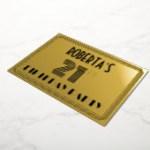 Invitation En Aluminium Fête du 21e anniversaire — Art Déco Style "21" & N (Rotation)