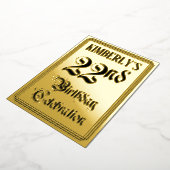 Invitation En Aluminium Fête du 22e anniversaire — Script élégant + Nom pe (Rotation)