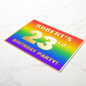 Invitation En Aluminium Fête du 23e anniversaire : Amusant, Motif arc-en-c (Rotation)