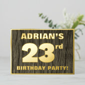 Invitation En Aluminium Fête du 23e anniversaire : Gras, Motif du grain de (Debout devant)