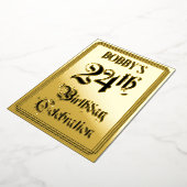 Invitation En Aluminium Fête du 24e anniversaire — Script élégant + Nom pe (Rotation)