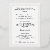 Invitation En Aluminium Fête du 27e anniversaire — Script élégant + Nom pe (Verso)