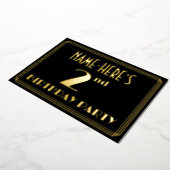 Invitation En Aluminium Fête du 2e anniversaire : Art Déco Look "2", avec (Rotation)