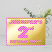 Invitation En Aluminium Fête du 2e anniversaire — Audacieux, amusant, rayu (Debout devant)