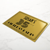 Invitation En Aluminium Fête du 35e anniversaire — Art Déco Style "35" & N (Rotation)