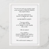 Invitation En Aluminium Fête du 38e anniversaire — Script fantaisie et nom (Verso)