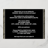 Invitation En Aluminium Fête du 40e anniversaire — Gras, Faux Wood Grain T (Verso)