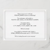 Invitation En Aluminium Fête du 42e anniversaire — Art Déco Style "42" & N (Verso)