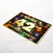 Invitation En Aluminium Fête du 42e anniversaire — Fun d'artifice amusant  (Rotation)