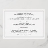 Invitation En Aluminium Fête du 42e anniversaire — Regarder Art Déco "42"  (Verso)