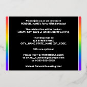 Invitation En Aluminium Fête du 45e anniversaire : Amusant, Motif arc-en-c (Verso)