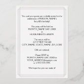 Invitation En Aluminium Fête du 45e anniversaire — Script fantaisie et nom (Verso)