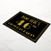 Invitation En Aluminium Fête du 46e anniversaire : Art Déco Look "46", ave (Rotation)