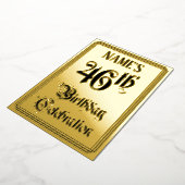 Invitation En Aluminium Fête du 46e anniversaire — Script élégant + Nom pe (Rotation)