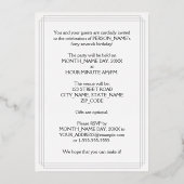 Invitation En Aluminium Fête du 47e anniversaire — Script fantaisie et nom (Verso)