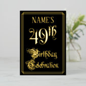 Invitation En Aluminium Fête du 49e anniversaire — Script fantaisie et nom (Debout devant)